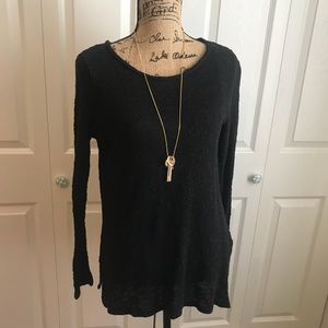 American Eagle Navy Blue Sweater lace detailing